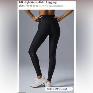 New ALO Yoga 7/8 High-Waist Airlift Leggings in Black (NWT)- Small- Gorgeous ❤️